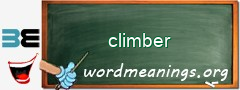 WordMeaning blackboard for climber